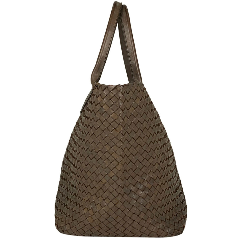 Bottega Veneta Handbag Cabas Leather Bag Intrecciato Brown Tote